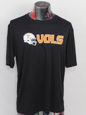 Tennessee University Volunteers Mens Polyester Performance Black Size Large